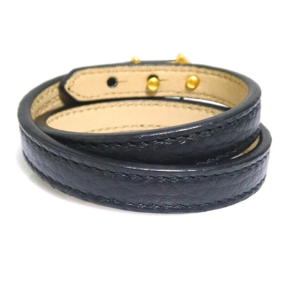 FENDI Bracelet Black/Gold Leather/Metal - r10573g - Picture 3 of 10